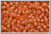 R-11-0956, TOHO Rocailles, 11/0, topaz, lt., trans., coral-ld., 10g