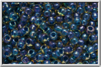 R-11-0929, TOHO Rocailles, 11/0, topaz, lt., trans., dark blue-ld., 10g