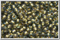 R-11-0271, TOHO Rocailles, 11/0, black diamond, trans. gold-ld., luster, 10g