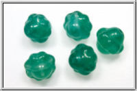 b�hm. Glasperle, Kreisel, 9mm, emerald, opal, meliert, 1 Stk.