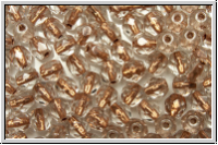B�hm. Glasschliffperle, feuerpol., 4mm, crystal, trans., copper-ld., 50 Stk.