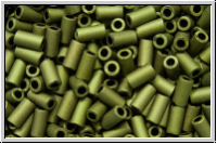 TBU-1-0617, TOHO Bugle 1", 3mm, olivine, met., matte, 10g
