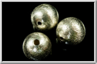 Silberperle "Kugel, geb�rstet", 10mm, silberfb., 925er Silber, 1 Stk.