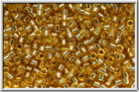 DB0042, MIYUKI Delica, 11/0, gold, trans., silver-ld., 5g