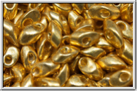 LMA-4202, MIYUKI Long Magatamas, 4x7mm, gold, galv., met., duracoat, 80 Stk.