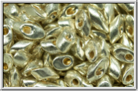 LMA-4201, MIYUKI Long Magatamas, 4x7mm, silver., galv., met., duracoat, 80 Stk.