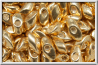 LMA-1052, MIYUKI Long Magatamas, 4mm, gold, galv., met., 80 Stk.