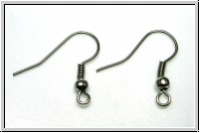 Ohrhaken "Fischhaken", 19x18x0,7mm, antiksilberfb., Messing, 1 Paar