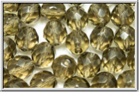 B�hm. Glasschliffperle, feuerpol., 8mm, black diamond, trans., 10 Stk.
