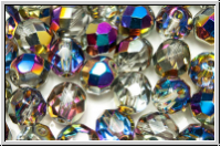 B�hm. Glasschliffperle, feuerpol., 8mm, crystal, trans., half sliperit, 10 Stk.