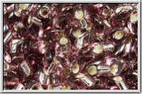 LMA-0012, MIYUKI Long Magatamas, 4x7mm, amethyst, smoke, trans., silver-ld., 80 Stk.