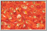 LMA-0008, MIYUKI Long Magatamas, 4x7mm, orange, trans., silver-ld., 80 Stk.