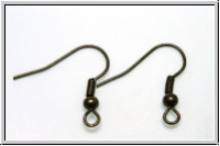 Ohrhaken "Fischhaken", 19x18x0,7mm, antikmessingfb., Messing, 1 Paar