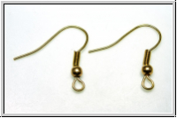 Ohrhaken "Fischhaken", 19x18x0,7mm, goldfb., Messing, 1 Paar