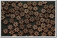 Spacer "Daisy", 4x1mm, anitkkupferfb., Metall, 25 Stk.