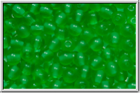 b�hm. Glasperle, rund, 4mm, green, grass, trans., semi matte, 50 Stk.
