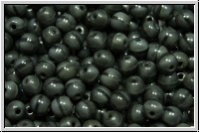 b�hm. Glasperle, rund, 4mm, dark grey/black, op., 50 Stk.