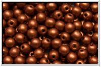 b�hm. Glasperle, rund, 4mm, copper, dk, met., satin, 50 Stk.