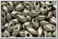 LMA-0190f, MIYUKI Long Magatamas, 4x7mm, nickel, met., matte, 80 Stk.