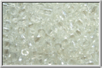 tschech. Rocailles, 3-cuts, 09/0, 2,1mm, crystal, trans., luster, 10g