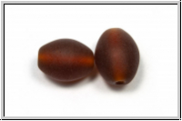 ind. Lampenperle, Olive, 13x10mm, brown, trans., matt, 1 Stk.