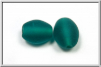 ind. Lampenperle, Olive, 13x10mm, teal, trans., matt, 1 Stk.