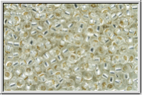 RR-15-0001, MIYUKI Rocailles, 15/0, crystal, trans. silver-ld., 5g