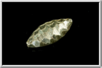 Silberperle "Olive, flach, facetiert, geb�rstet", silberfb., 925er Silber, 1 Stk.