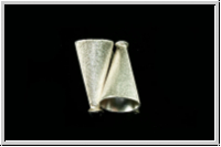 Perlenkappe (-cone) "Kegel, spitz", 16x9mm, silberfb. geb�rstet, 925er Silber, 2 Stk.