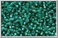 RR-15-1424, MIYUKI Rocailles, 15/0, teal (dyed), trans., silver-ld., 5g