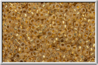 RR-15-0196, MIYUKI Rocailles, 15/0, white, opal, 24K gold-ld., 1g (Kleinere Menge!)