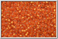 RR-15-0008f, MIYUKI Rocailles, 15/0, orange, trans., silver-ld., matte, 5g