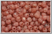 B�hm. Glasschliffperle, feuerpol., 4mm, crystal, trans., half rose opal, 50 Stk.