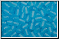 B�hm. Glasschliffperle, feuerpol., 4mm, aquamarine, trans., matte, 50 Stk.