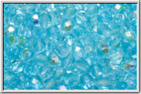 B�hm. Glasschliffperle, feuerpol., 4mm, aquamarine, trans., AB, 50 Stk.
