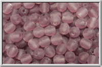 B�hm. Glasschliffperle, feuerpol., 4mm, amethyst, med., trans., matte, 50 Stk.