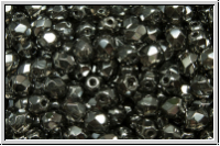 B�hm. Glasschliffperle, feuerpol., 4mm, crystal, trans., full chrome, 50 Stk.