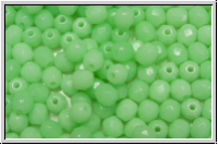 B�hm. Glasschliffperle, feuerpol., 4mm, mint, alabaster, 50 Stk.