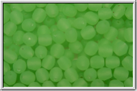 B�hm. Glasschliffperle, feuerpol., 4mm, mint, trans., matte, 50 Stk.