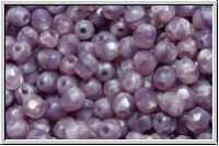 B�hm. Glasschliffperle, feuerpol., 4mm, lavender, moonlight, 50 Stk.