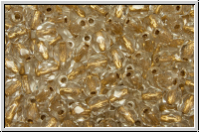 B�hm. Glasschliffperle, feuerpol., 4mm, crystal, trans., brass-ld., 50 Stk.
