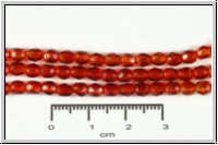 B�hm. Glasschliffperle, feuerpol., 4mm, crystal, trans., rust coated, 50 Stk.