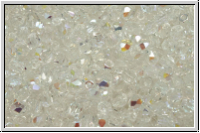 B�hm. Glasschliffperle, feuerpol., 3mm, crystal, trans., AB, 50 Stk.
