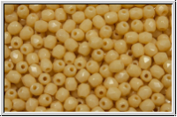 B�hm. Glasschliffperle, feuerpol., 3mm, ivory, op., 50 Stk.