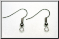 Ohrhaken "Fischhaken", 19x18x0,7mm, antiksilberfb., Messing, 1 Paar