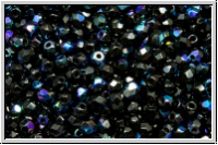 B�hm. Glasschliffperle, feuerpol., 3mm, black, op., AB, 50 Stk.
