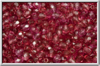 B�hm. Glasschliffperle, feuerpol., 3mm, fuchsia, trans., 50 Stk.