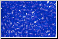 B�hm. Glasschliffperle, feuerpol., 3mm, blue, trans., 50 Stk.