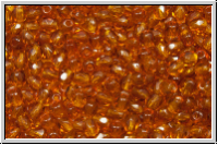 B�hm. Glasschliffperle, feuerpol., 3mm, topaz, trans., 50 Stk.