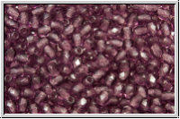 B�hm. Glasschliffperle, feuerpol., 3mm, amethyst, dk., trans., 50 Stk.